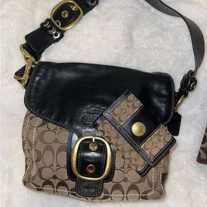 Vintage Coach Bleecker legacy signature C flap shoulder bag purse handbag